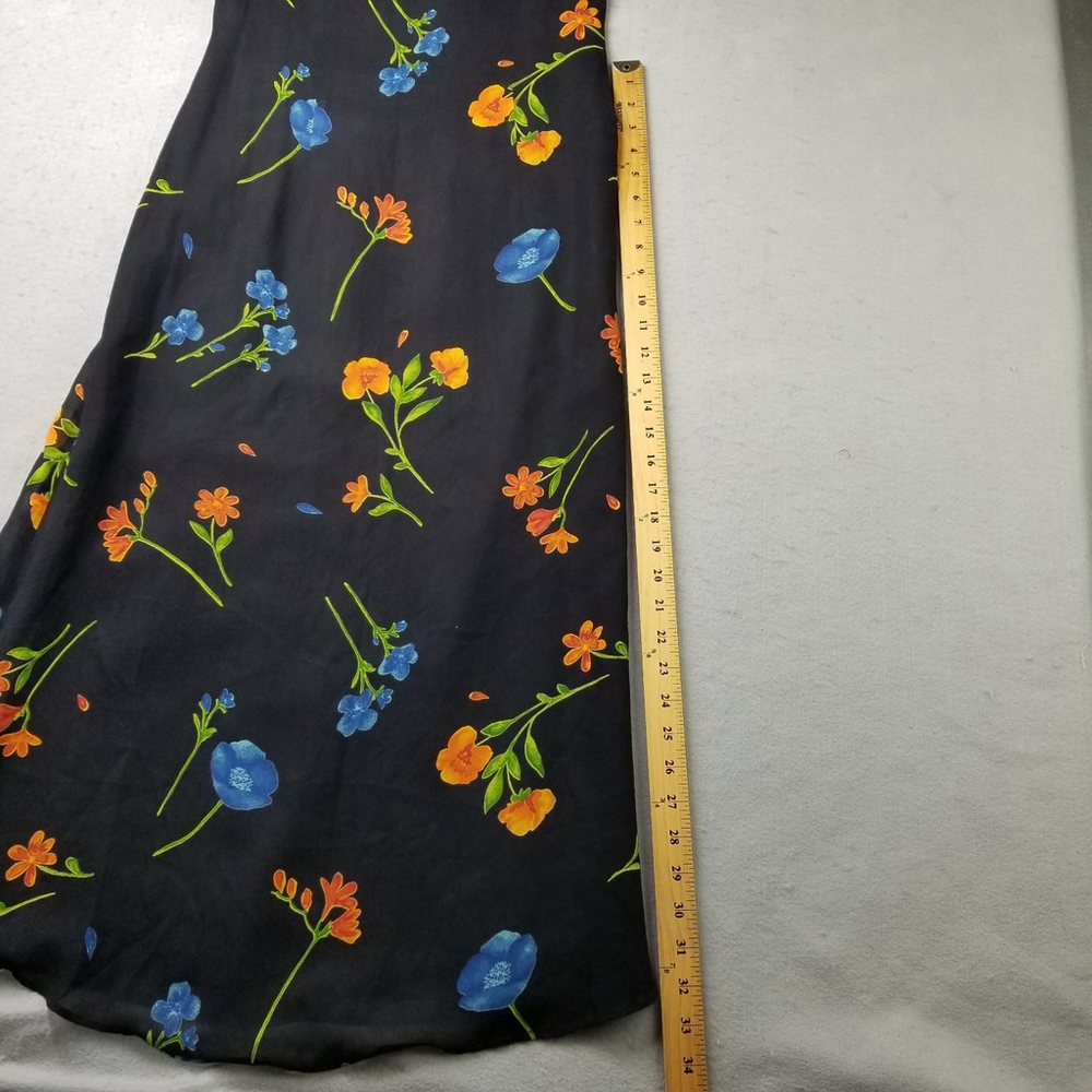 Talbots Maxi Dress Womens Size 4 Black Flowers Floral Allover Made USA - Picture 5 of 11